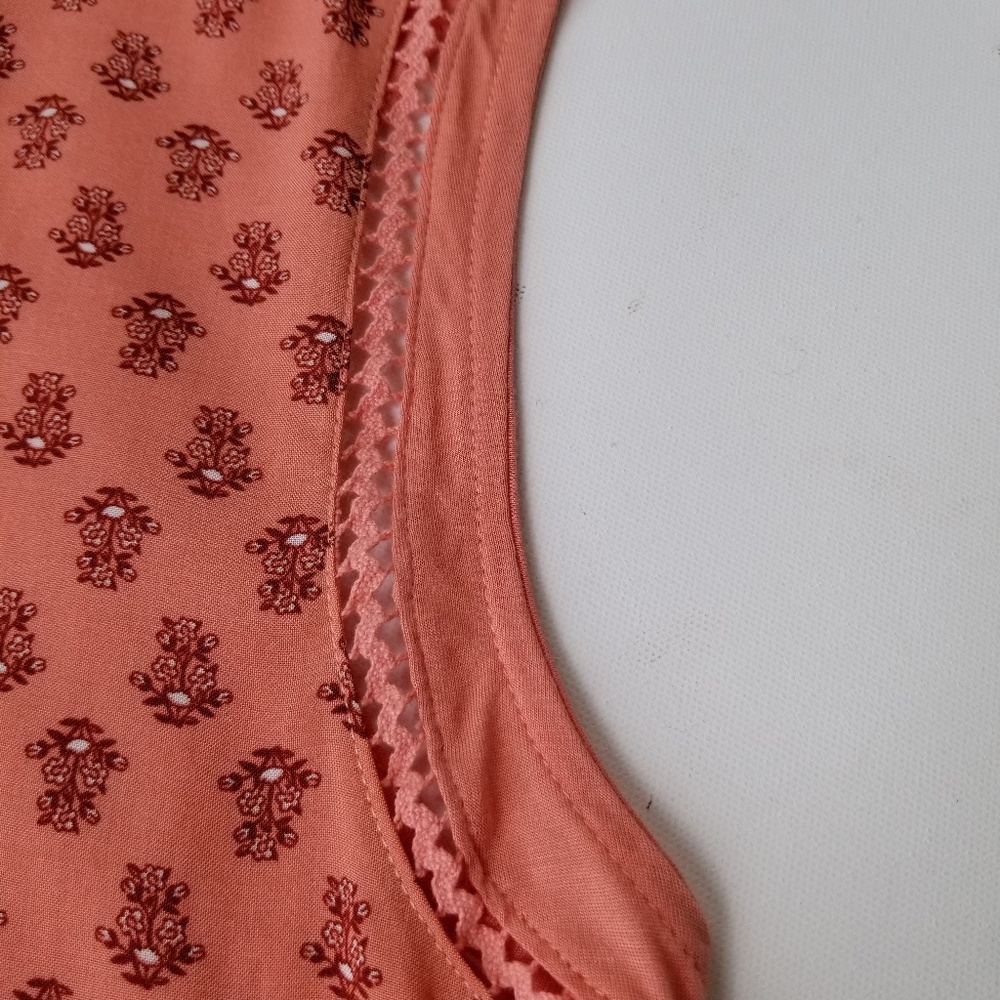 NWOT Route 66 Coral Sleeveless Floral Top - Picture 6 of 8